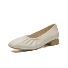 Women's Granny Elegant Soft Pleated Gentle Heels