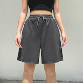 Pantalon décontracté à cordon de serrage et taille élastique, coupe droite, fendu, pour l'extérieur, sweat-shirt amincissant assorti