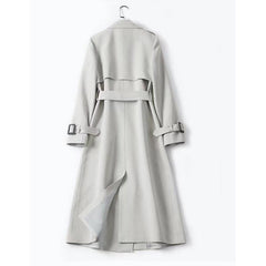 Cinched Patchwork Casual Belt Belt Solid Color High-End Elegant Windbreaker Coat