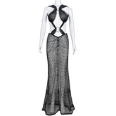 See through Backless Steel Ring Gracefulable Dress