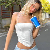Einfarbiges Slim Fit Street Essential Tube-Top mit Träger