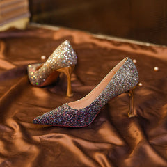 Innovative Gradient Crystal Sequined Banquet Dress