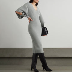 Fashionable Elegant Dress French Dress Slim Fit Slimming Sense of Mid-Length Knitted Dress