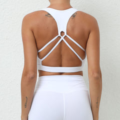 Cross Beauty Back Exercise Underwear Brushed Nude Feel Yoga Running Workout Bra Quick Drying Yoga Bra