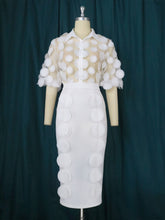 Niche Creative Transparent Shirt Patch Dot Personality Office Skirt Two Piece Suit