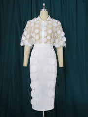 Nische Kreative Transparent Hemd Patch Dot Persönlichkeit Büro Rock Zwei Stück Anzug