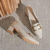 Escarpins à talons hauts et bout carré style rétro pour femme