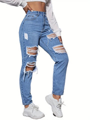 Ripped High Waist Jeans