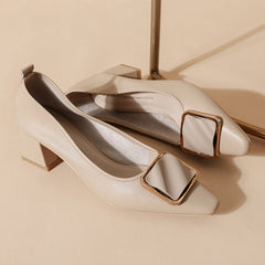 Women's Chunky Mid Square Toe Low