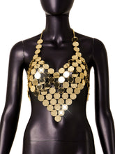 Gilet cache-cœur en acrylique de couleur unie avec coutures en chaîne métallique