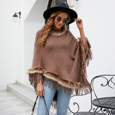 Gestrickter Quastenmantel Einfarbiger Pullover Lose Inverness