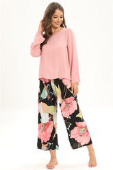 Rayon Home Wear Anzug Lässiger Pyjama Langärmlige Hose
