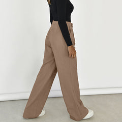 Pantalon de travail décontracté à taille haute et plissé pour le bureau