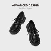 Chaussures à petit bout rond pour femmes, style britannique, augmentant la hauteur