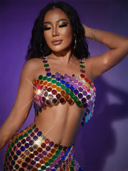 Camisole mit Acryl-Pailletten