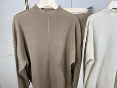 Langarmpullover-Sets Strickoberteil Hose Zweiteiler