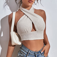 Knitted Top Halter Outerwear Camisole