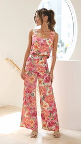 Floral Print Fresh Suspender Set