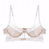 Bralette French Eyelash Lace Unterwäsche Beauty Back Ultradünner BH mit Stahlring-Oberstütz-BH