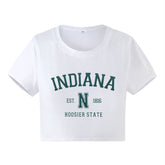 Street Internet Celebrity Short Letters Slim Fit Short Sleeve T Shirt Top
