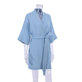 Pure Cotton Casual Home Nightgown Short Cardigan Double Layer Gauze Simple Pajamas
