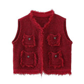 Gilet sans manches classique court assorti pour l'automne