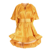 Robe de soirée mondaine française de haute qualité, lacets à la taille, ourlet à volants, robe tutu en tulle