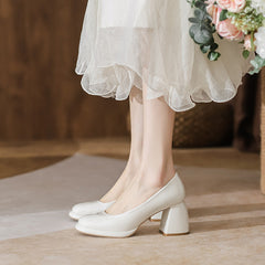 Damen Jane Shallow Mouth Klassische hohe runde Absätze