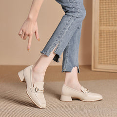 Women's Soft Chunky Mary Jane Spring Korean Heels