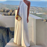 Elegant One Shoulder Cocktail Dress Maxi Dress