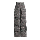 Jean rétro à poches larges, pantalon de travail amincissant et ample, style camouflage