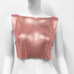 Metal Sequ Top Vest Music Festival Party Sweet Spicy Vest