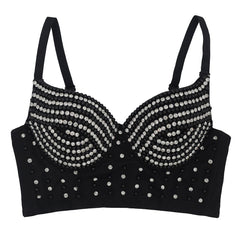 Diamond Bra Camisole Short Fried Street Nightclub Tube Top Beaded Wrapped Chest
