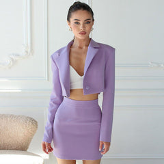 Casual Short Small Suit Slim Skirt Set