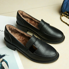 Women's British Style Soft Chunky Comfort Leather Shoes