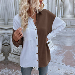 Color Matching Long Sleeve Shirt