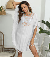 Ruffled Dress HCrocheting Stitching Tassel Beach Beach Cover Up