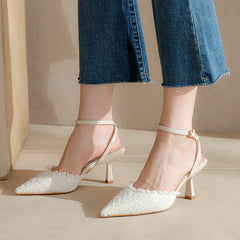 Chaussures de printemps à bout fermé et à tige haute pour femme