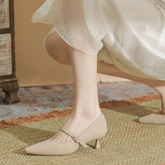 Mary Jane à bout pointu et coussin intérieur pour femme avec