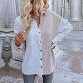 Color Matching Long Sleeve Shirt