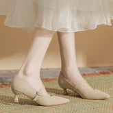 Mary Jane à bout pointu et coussin intérieur pour femme avec