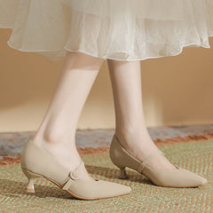 Mary Jane à bout pointu et coussin intérieur pour femme avec