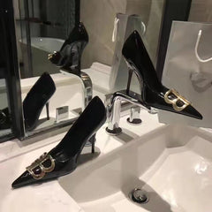 Pointed High Black Suede Stiletto