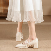 Women's Jane Patent High Pumps Square Toe Heels