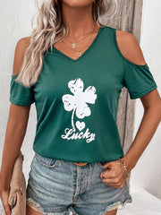 Trendy All Match round Neck off Shoulder Batwing Sleeve Loose off Shoulder T shirt