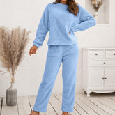 Ensemble pull à capuche en peluche, vêtements d'intérieur amples et décontractés, ensemble deux pièces en peluche double face, grande taille