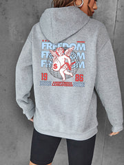 Hooded Sweater Cartoon Front Rear Printing Hooded Casual Loose Sweater