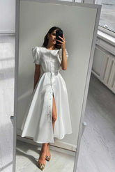 Kurzarm Große Swing A-Linie Kleid