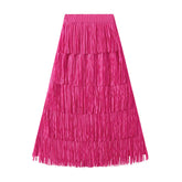 High End Pleated Niche Tassle All-Matching Youthful Looking Slimming Skirt