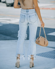 Jeans Lässige verwaschene zerrissene gerade Hose mit hoher Taille